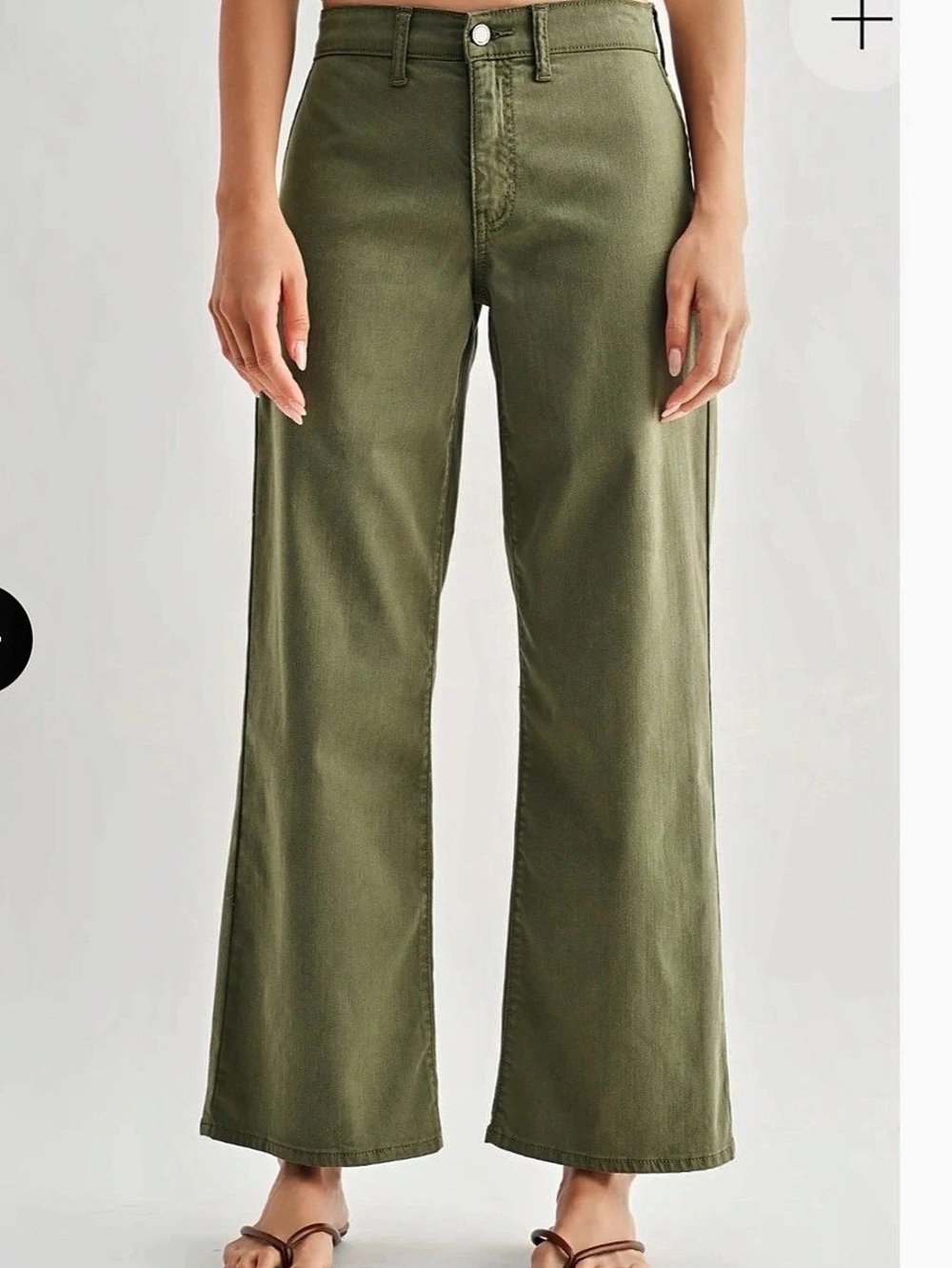Just Black Denim The Patch Pocket Wide Leg Pants Green Waist 27